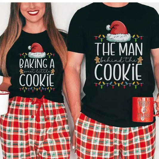 Couple Pregnancy Announcement Christmas Shirts, Funny Pregnancy Christmas Matching TShirts for Couples, Pregnant Couple...