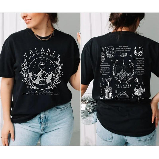 Court Of Dreams,Velaris City Of Starlight Two Sided Shirt, The Night Court, Velaris Bookish, Sjm Merch Shirt, Acotar...