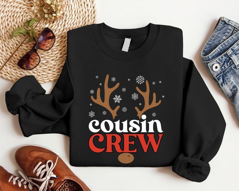 Cousin Crew Christmas Sweatshirt, Matching Cousin Christmas 2023 Sweater, Xmas Family Gathering, Cousin Squad Group...