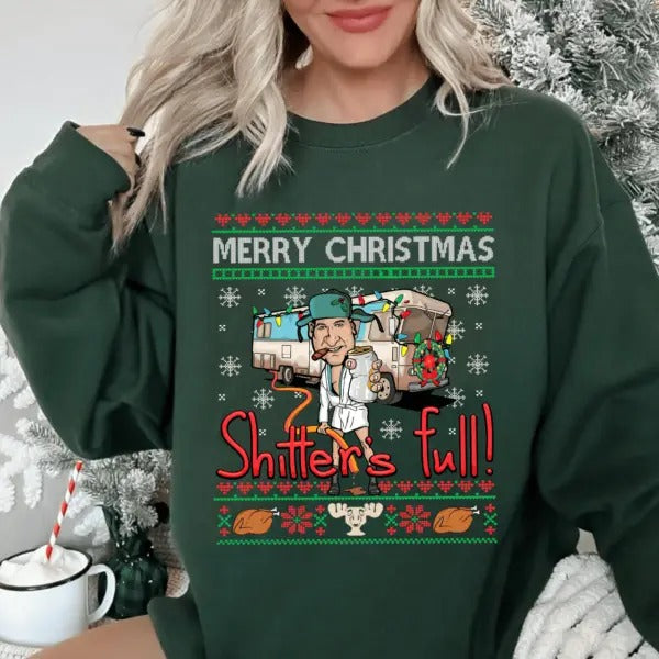 Cousin Eddie Shitter Full Christmas Vacation Movie Sweatshirt Fit Womenswear Fit Womenswear T-Shirts, Hoodie | WearSparks.com