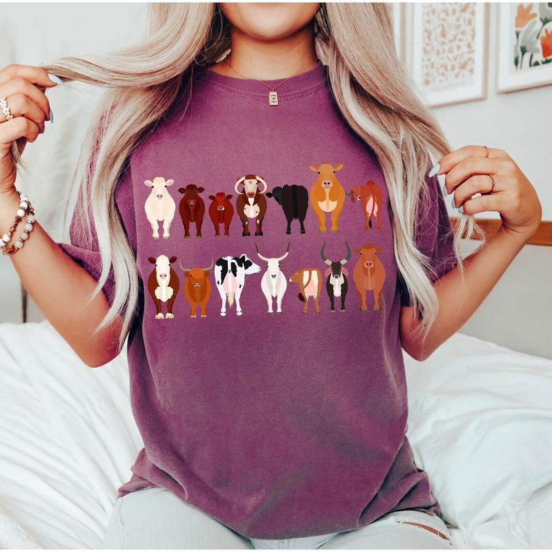 Cow Breeds Farm Animal Lover T-Shirt Hoodie, Sweatshirt | WearSparks.com