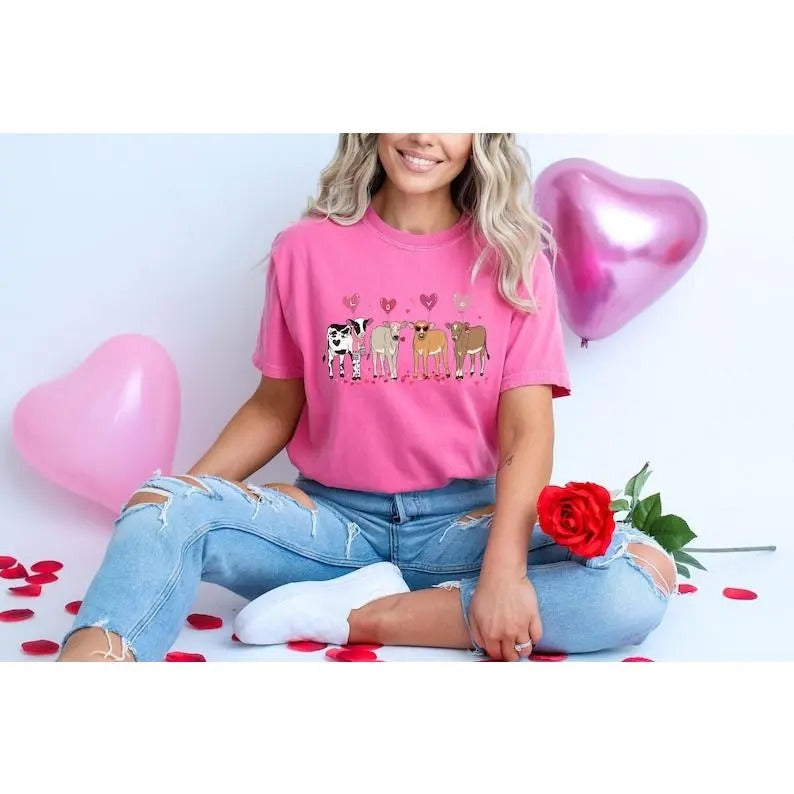 Cow Lover Valentines Sweatshirt, Cow Lover Gift, Valentines Day Shirt, Cow Sweatshirt, Valentines Day Sweater, Cow...