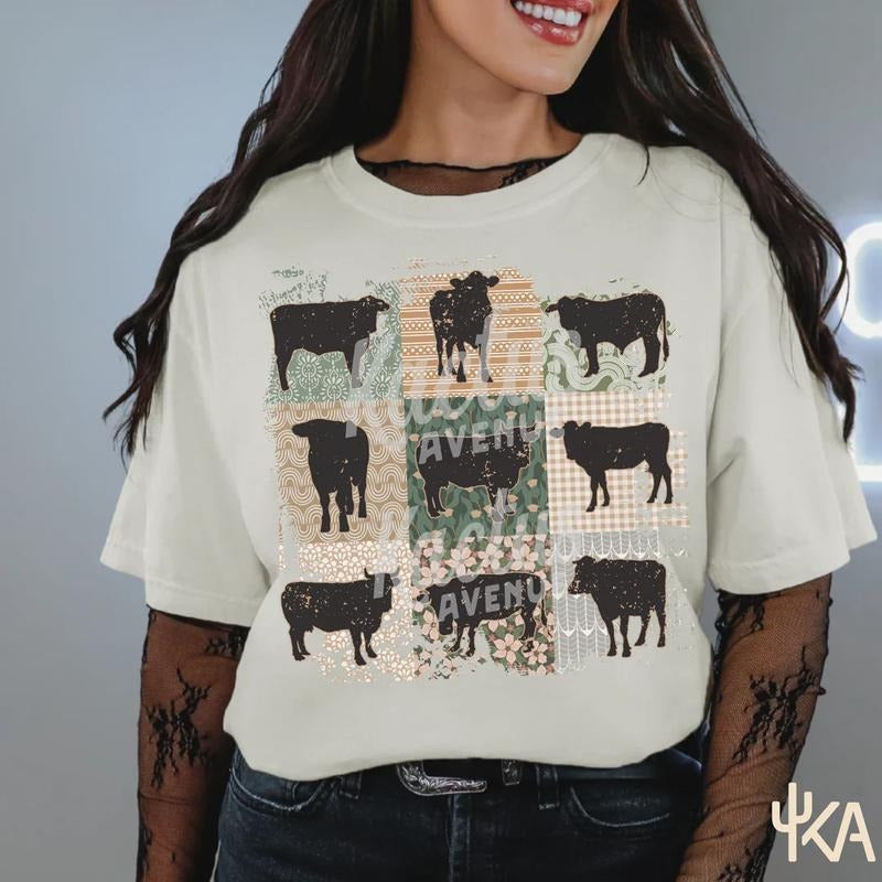 Cow Patterns T-Shirt Cotton Casual Hoodie, Sweatshirt | WearSparks.com