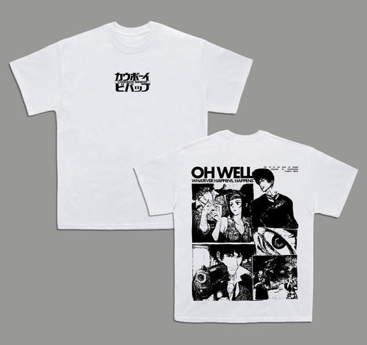 Cowboy Bebop Anime Double Printed T-shirt, Hoodie, Sweatshirt Unisex Mineral Anime Manga Washed Heavy Cotton T-shirt,...