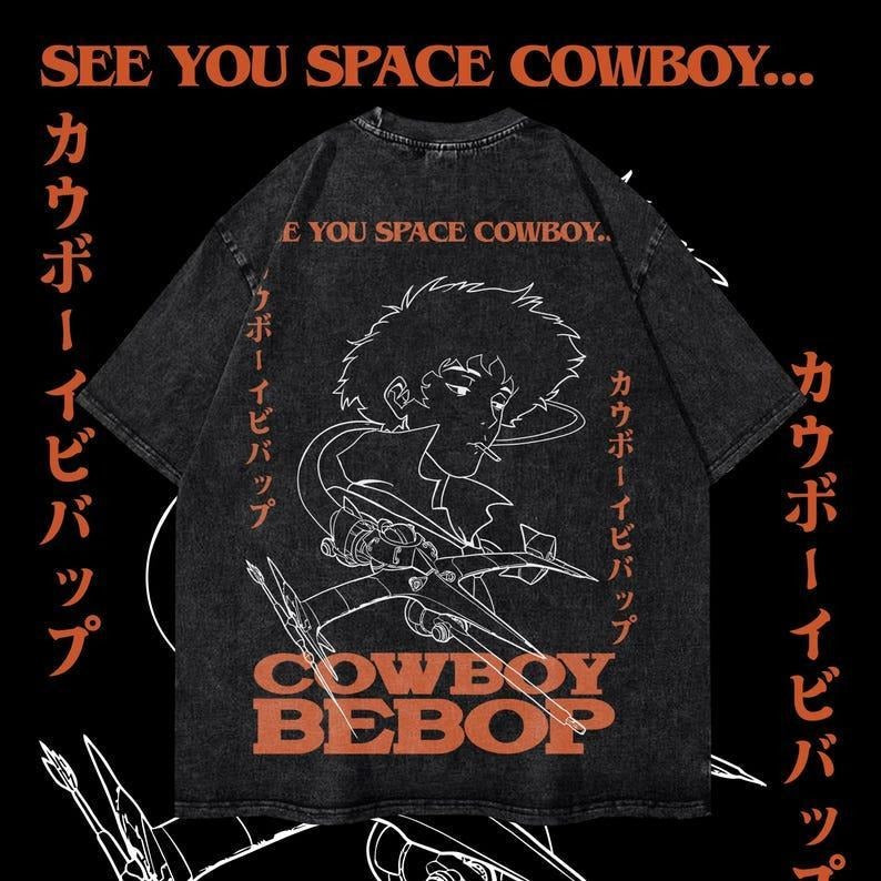 Cowboy Bebop Heavy Oversized Dyenomite Mineral Wash T-Shirt Unisex Anime T-Shirt Streetwear & Gym Style Classic Cotton...