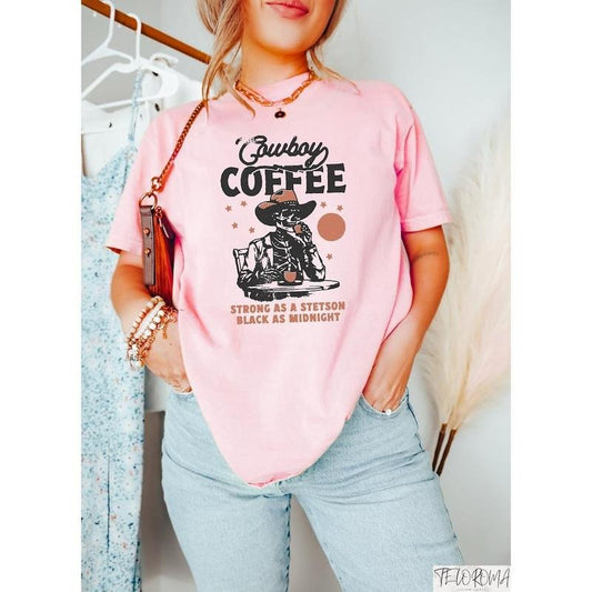 Cowboy Coffee Shirt, Western Country Skeleton Sweatshirt, Strong As A Stetson Tee, Coffee Lover Gift, Skeleton Star...