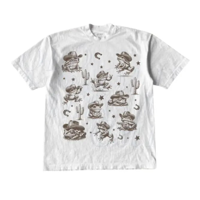 Cowboy Frogs Western Cowboy Vintage T-Shirt, Retro 90s Frog Cowgirl Desert Shirt, Funny Ranch FrogT Shirt, Unisex Fun...