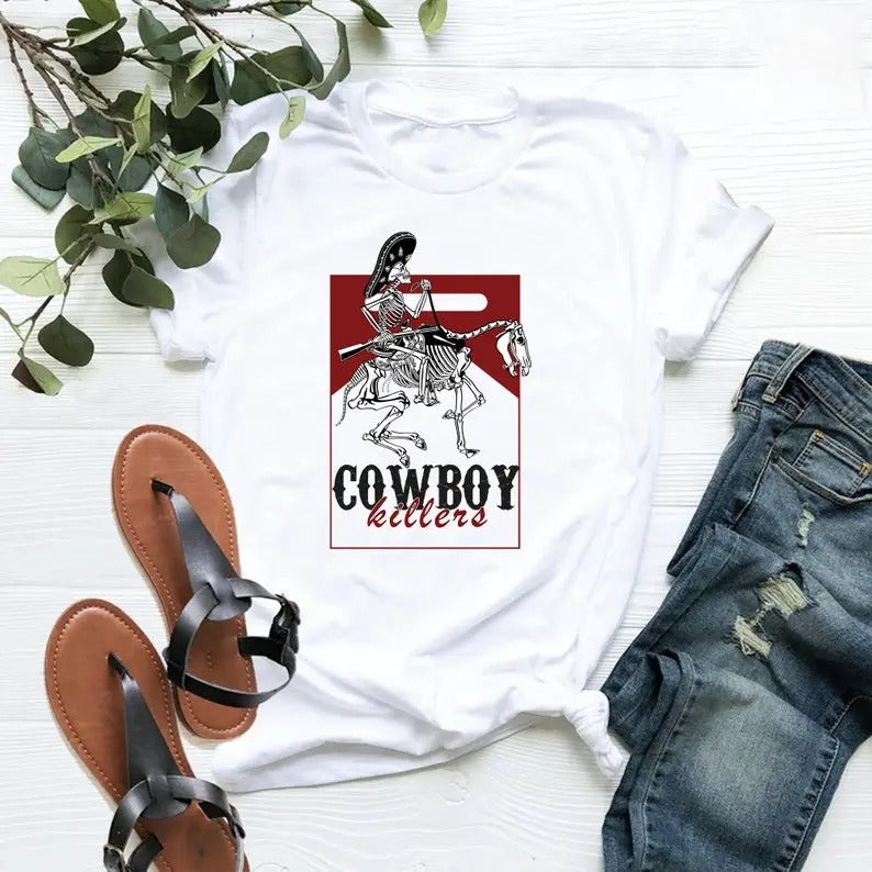 Cowboy Killer Graphic Tee, skeleton , marlboro  Rodeo sweater and Hoodie cotton Sweatshirt | WearSparks.com