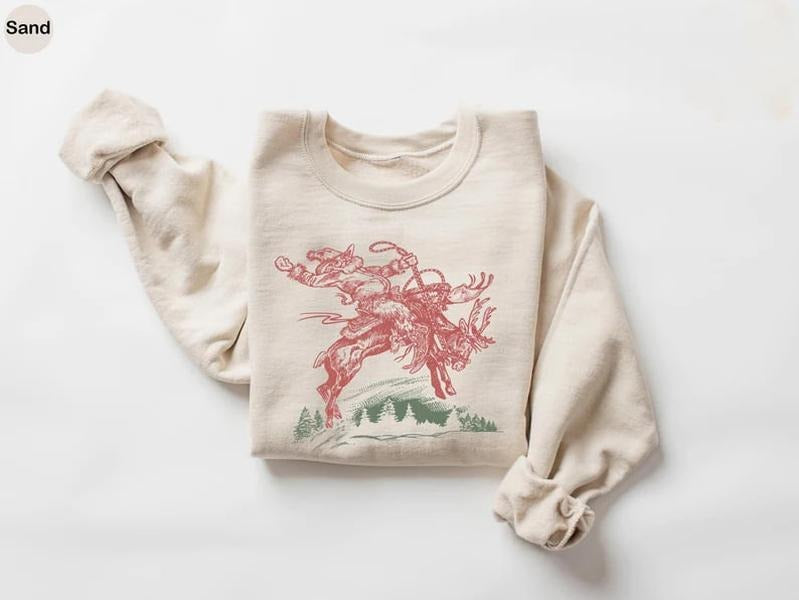 Cowboy Santa Christmas Sweater, Vintage Santa Shirt, Cowboy Christmas Shirt, Howdy Country Shirt, Cowgirl Shirt, Woman...