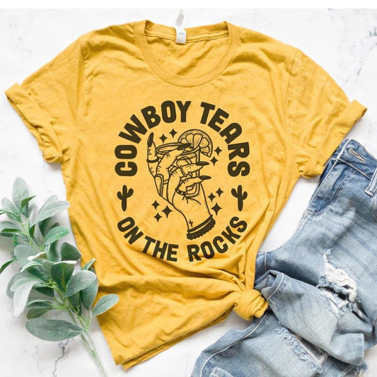 Cowboy Tears T-Shirt Country Southern Tshirt South Western Tee Soft Print Shirt Cowboy Tears Tshirt Cowgirl Country...