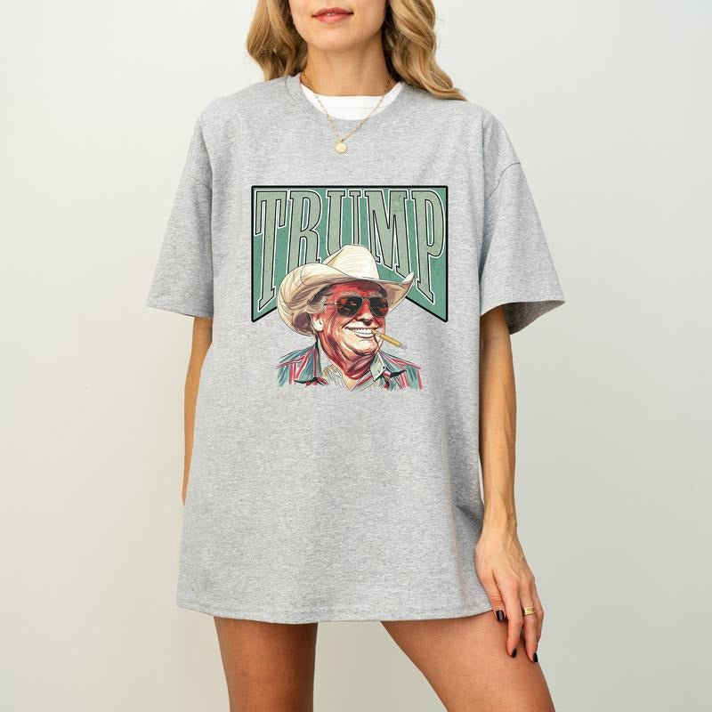 Cowboy Western Make America Great Donald Daddy Shirt, Trump President Shirt, Donald Trump Funny Shirt Hoodie, Sweatshirt