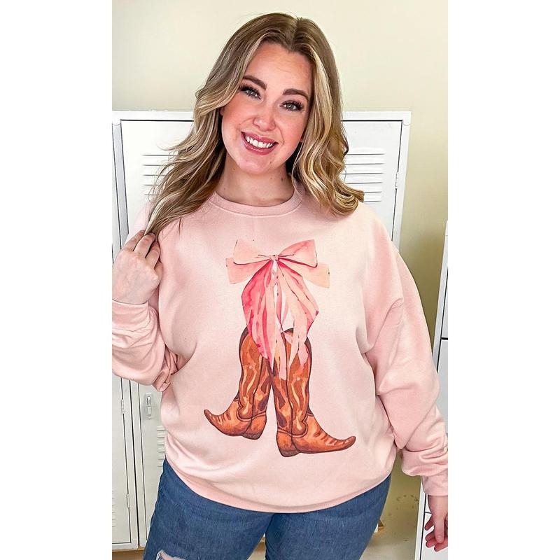 Cowgirl Bow Graphic Sweatshirt T-Shirts, Hoodie | WearSparks.com