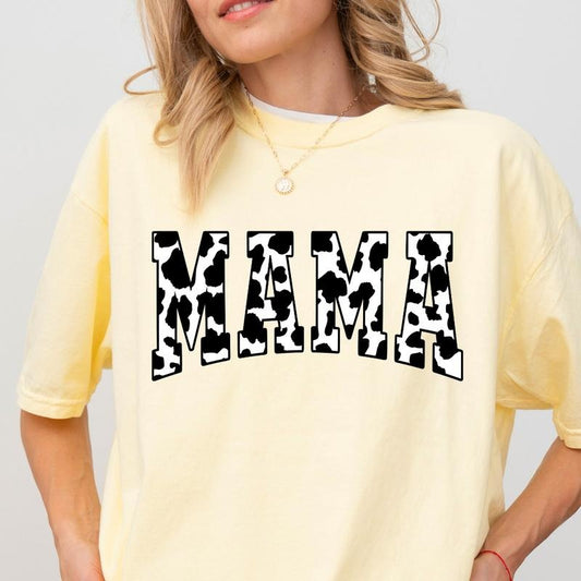 Cowprint Mama Shirt, Mama Shirt, Mom Shirt, Gift for Mom, Mom Gift, Comfort Colors Cotton Shirt Hoodie, Sweatshirt