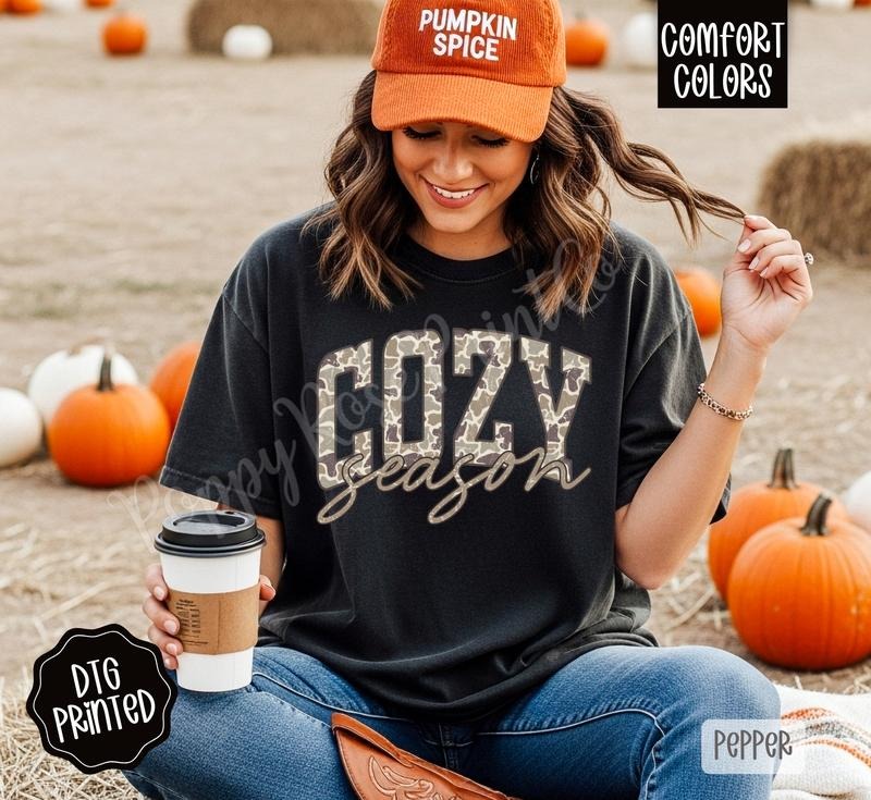 Cozy Season Comfort Colors, Trendy Women's Fall Tshirt Hoodie, Sweatshirt | WearSparks.com
