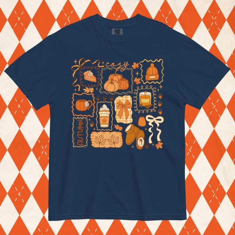 Cozy Season Fall Doodles Shirt, Fall Shirt, Halloween Tis the Season shirt, Comfort Colors Halloween Shirt, Casual Shirt...