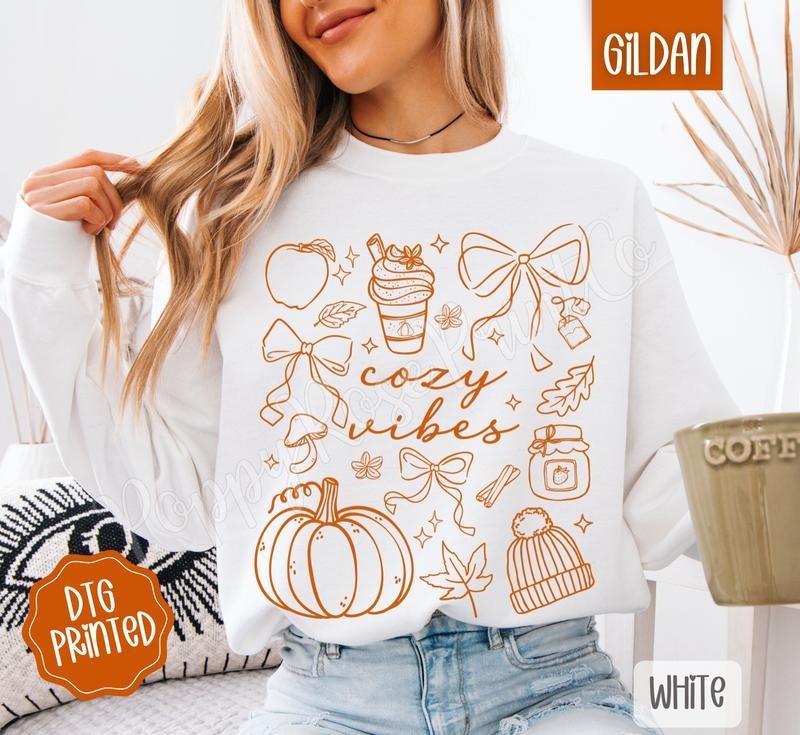 Cozy Vibes Sweatshirt, Trendy Fall Crewneck T-Shirts, Hoodie | WearSparks.com