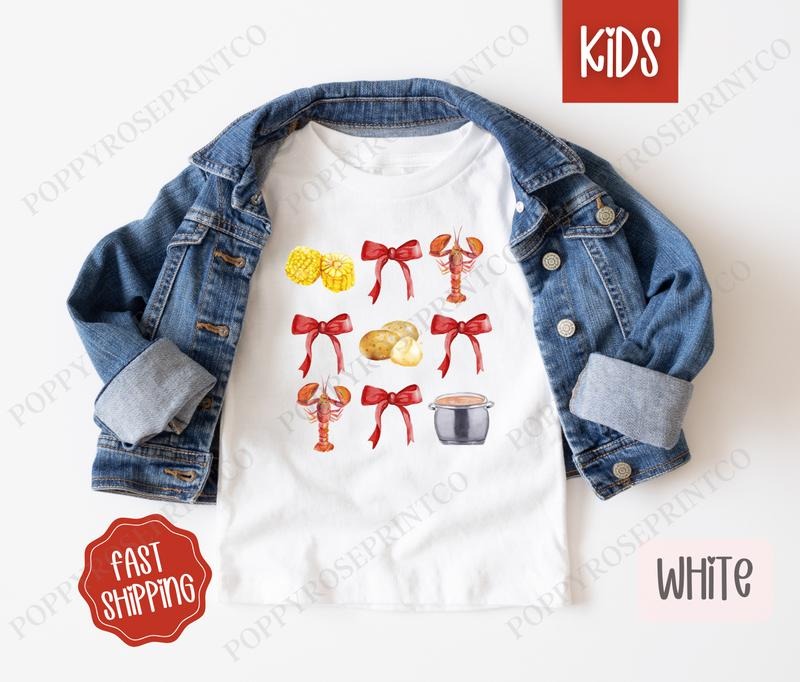 Crawfish Coquette Kids Shirt, Crawfish Children's Shirt, Cute Youth Tee Gildan Hoodie, Sweatshirt | WearSparks.com