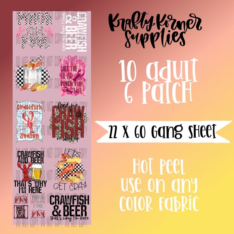 Crawfish DTF Transfer Gang Sheet, 22 x 60 T-Shirts, Hoodie, Sweatshirt | WearSparks.com