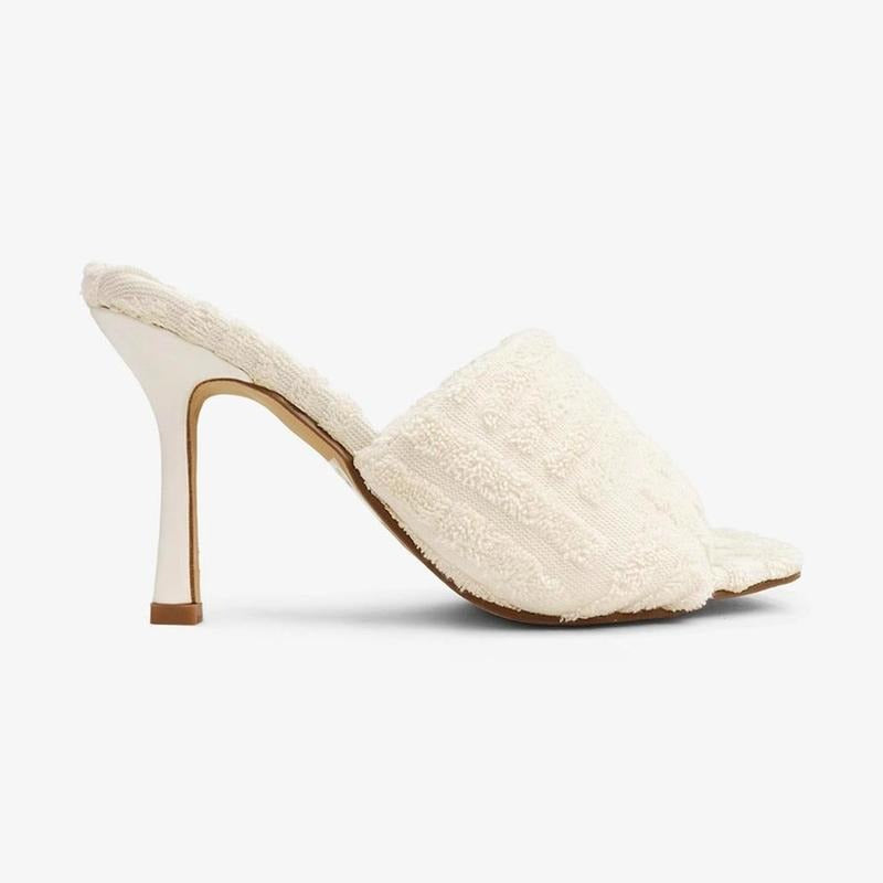 Cream Textured Fabric Mules - Comfortable Fit for All-Day Wear - Versatile Style for Casual and Formal Occasions Footwear...