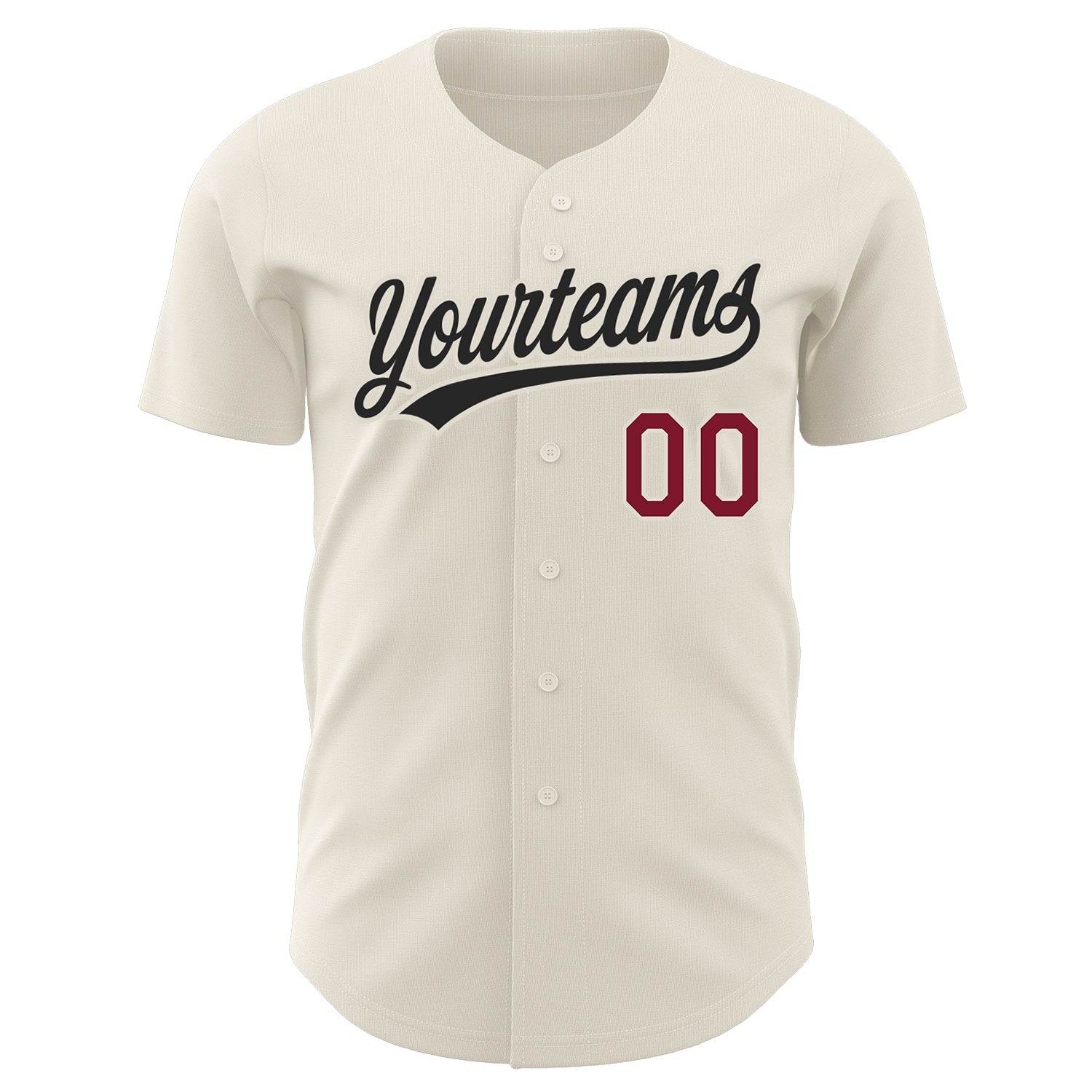 Custom Cream Crimson-Black Authentic Baseball Jersey