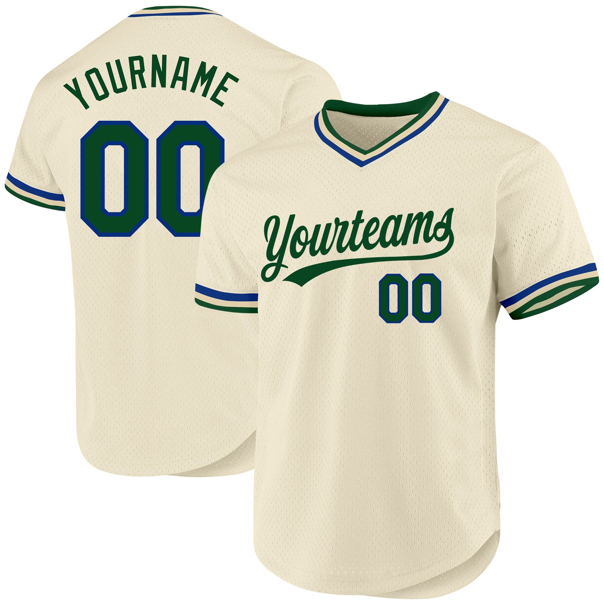 Custom Cream Green-Royal Authentic Throwback Baseball Jersey T-Shirts, Hoodie, Sweatshirt | WearSparks.com (Image 1)