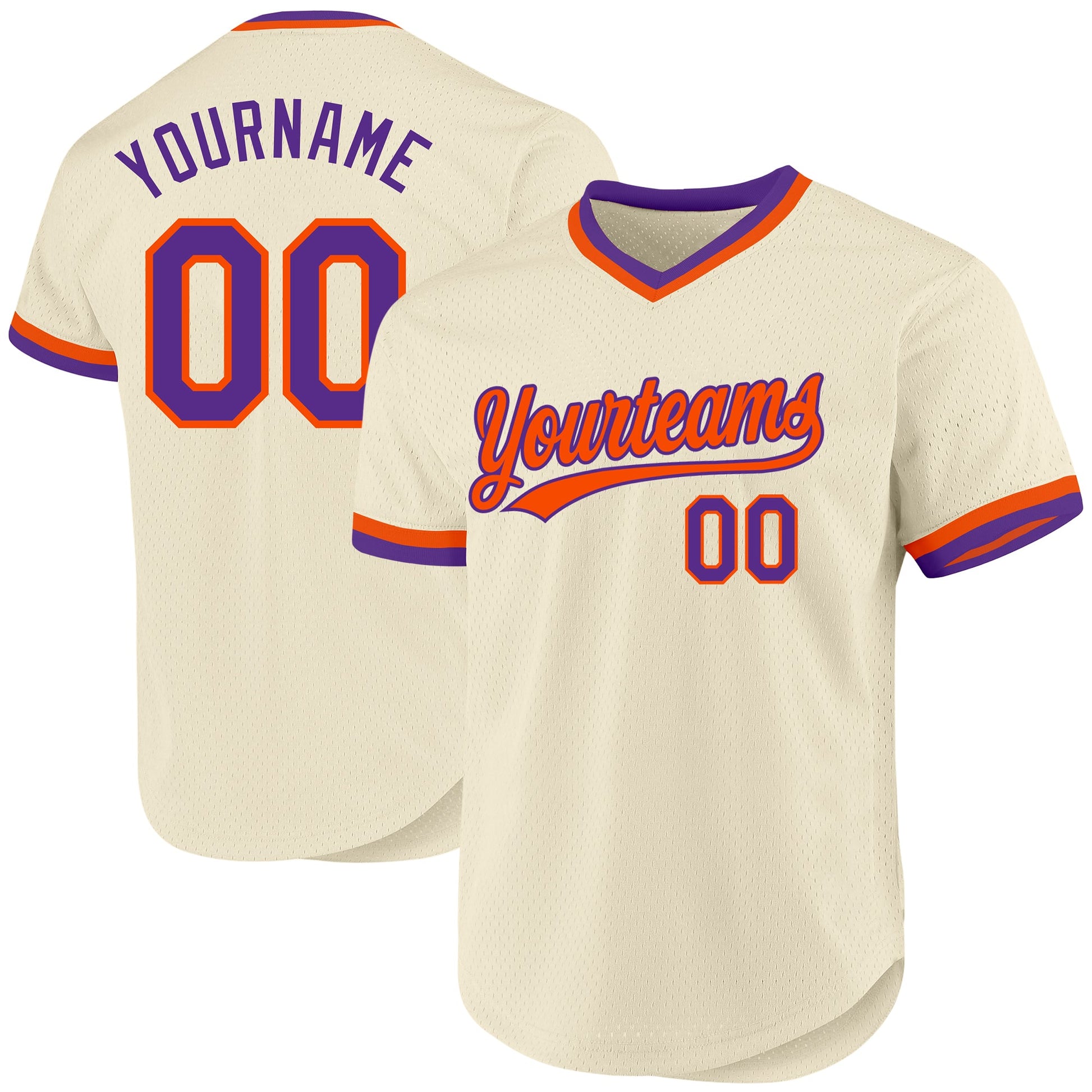 Custom Cream Purple-Orange Authentic Throwback Baseball Jersey T-Shirts, Hoodie, Sweatshirt | WearSparks.com (Image 1)