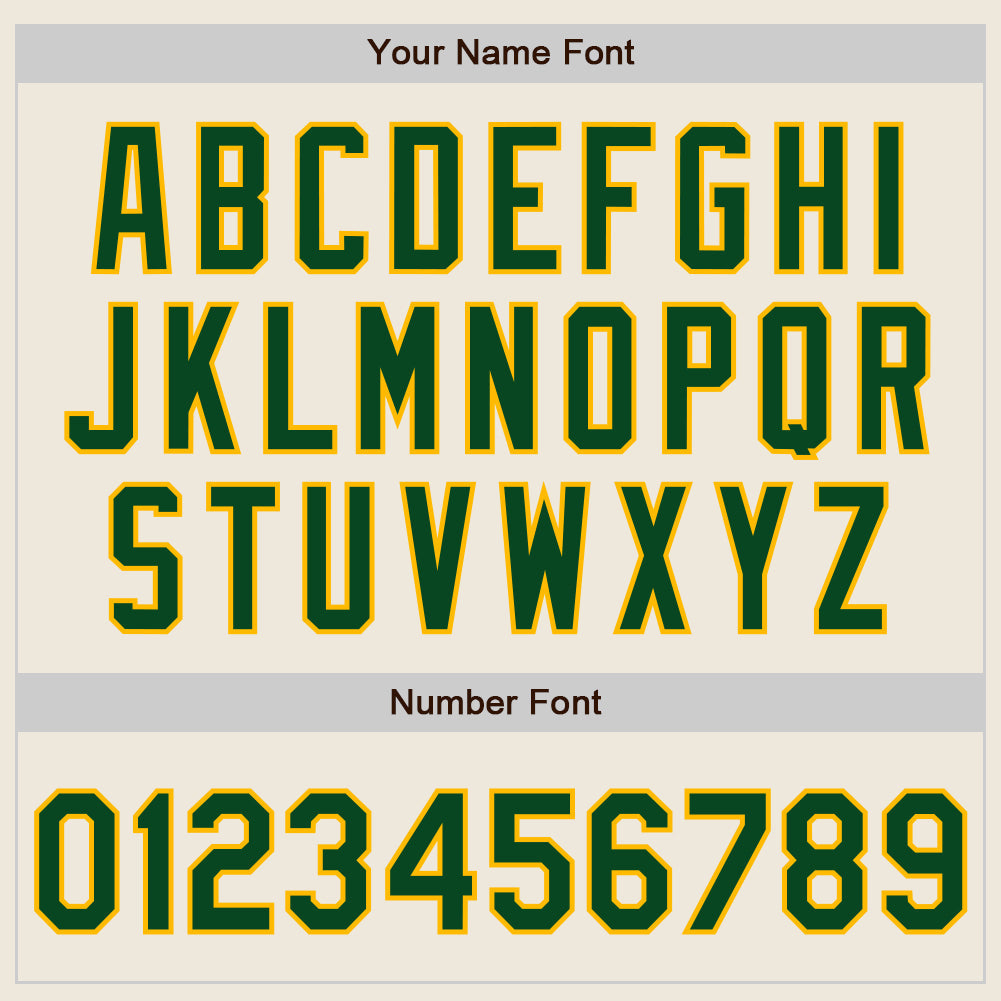 Custom Cream (Green Gold Pinstripe) Green-Gold Authentic Baseball Jersey