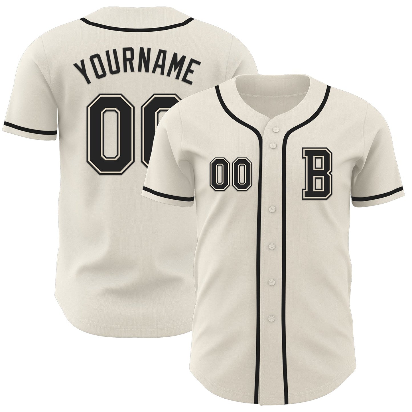 Custom Cream Black Authentic Baseball Jersey T-Shirts, Hoodie, Sweatshirt | WearSparks.com (Image 1)