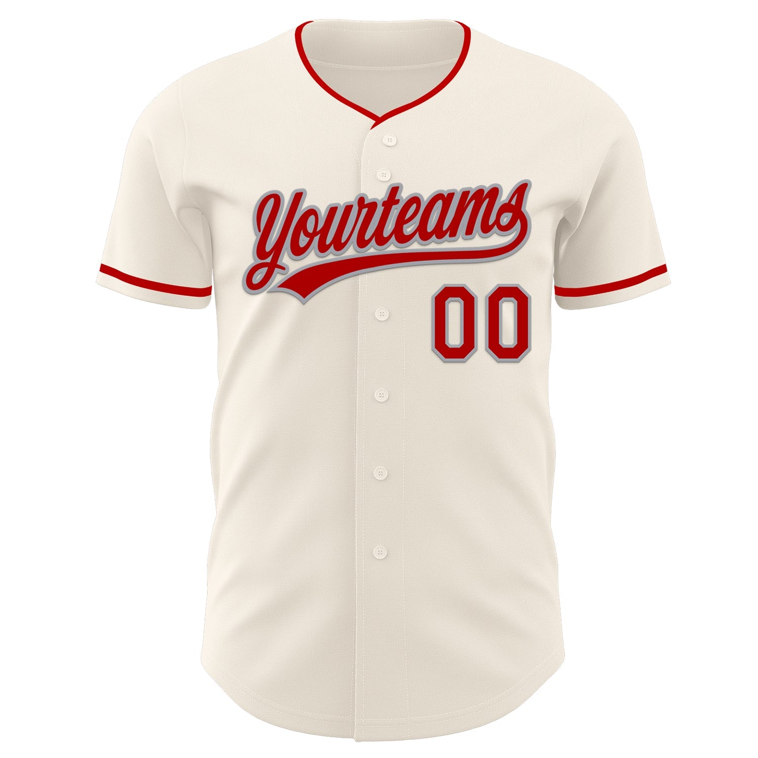 Custom Cream Red-Gray Authentic Baseball Jersey