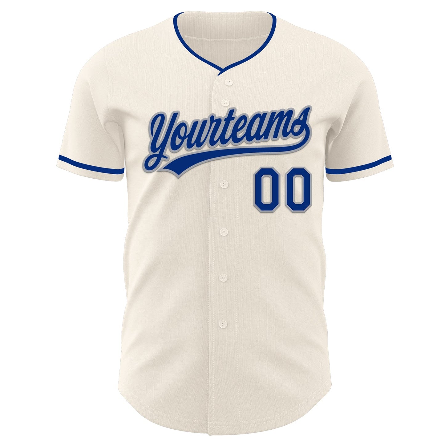 Custom Cream Royal-Gray Authentic Baseball Jersey
