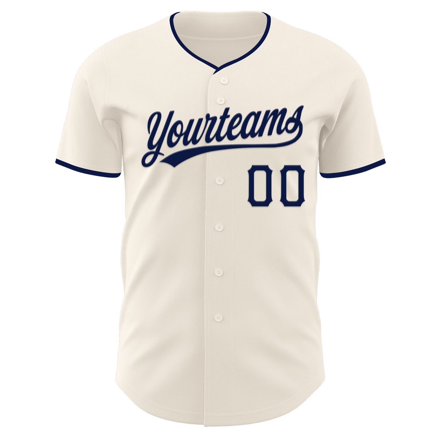 Custom Cream Navy Authentic Baseball Jersey
