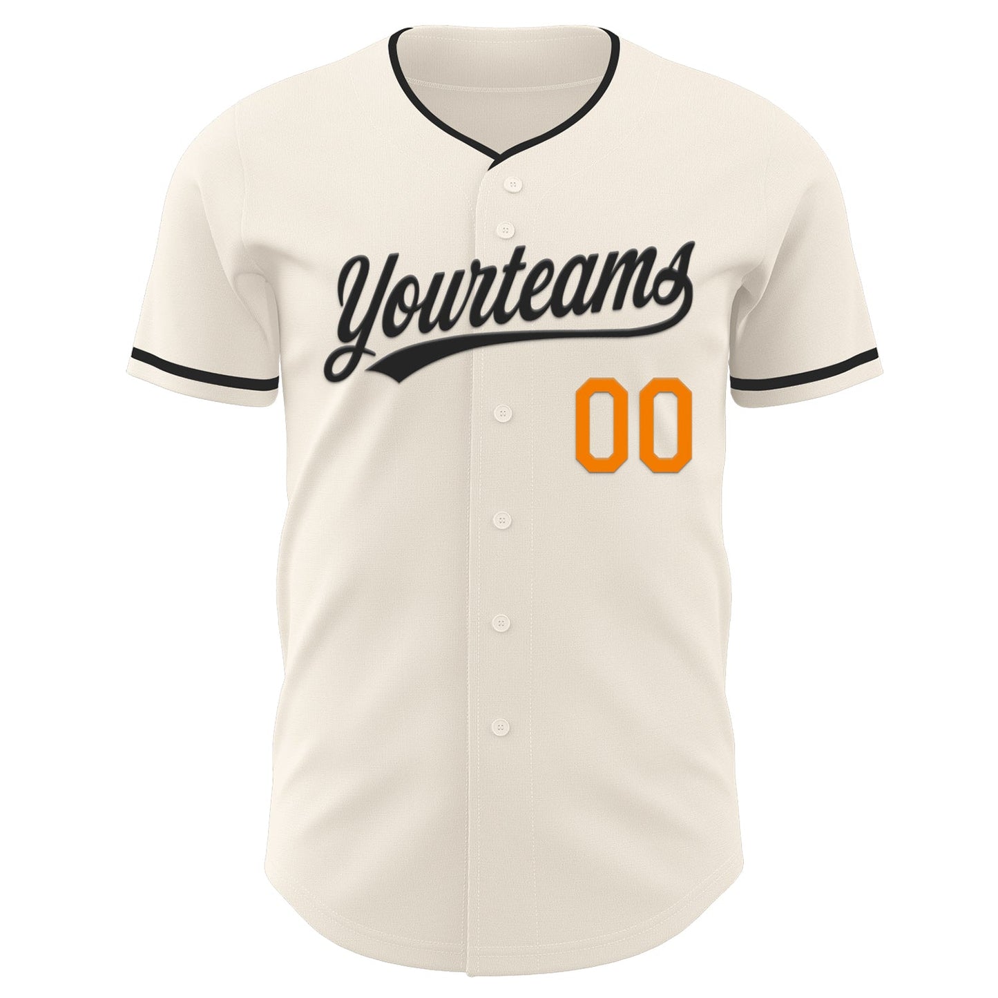 Custom Cream Black-Bay Orange Authentic Baseball Jersey