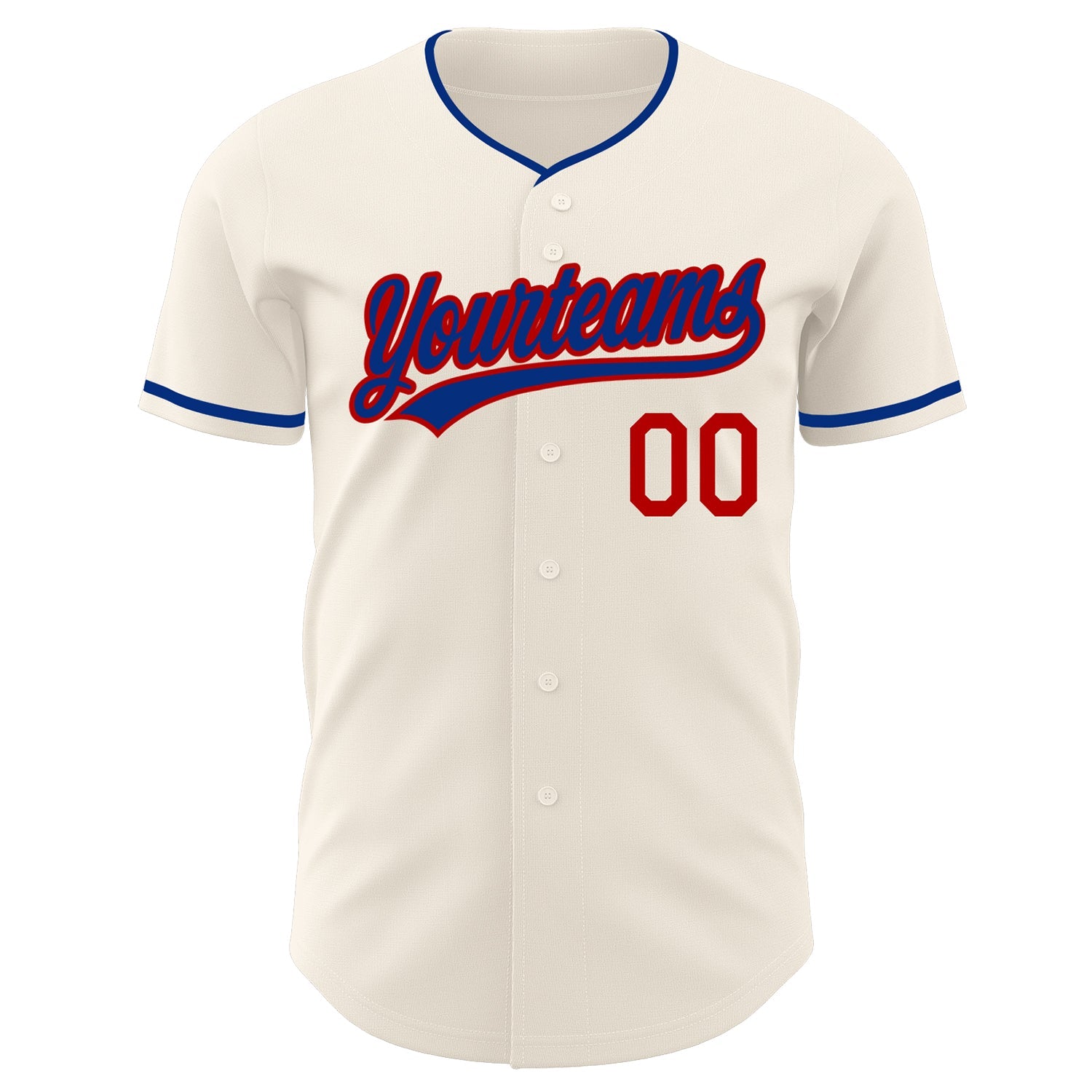 Custom Cream Royal-Red Authentic Baseball Jersey