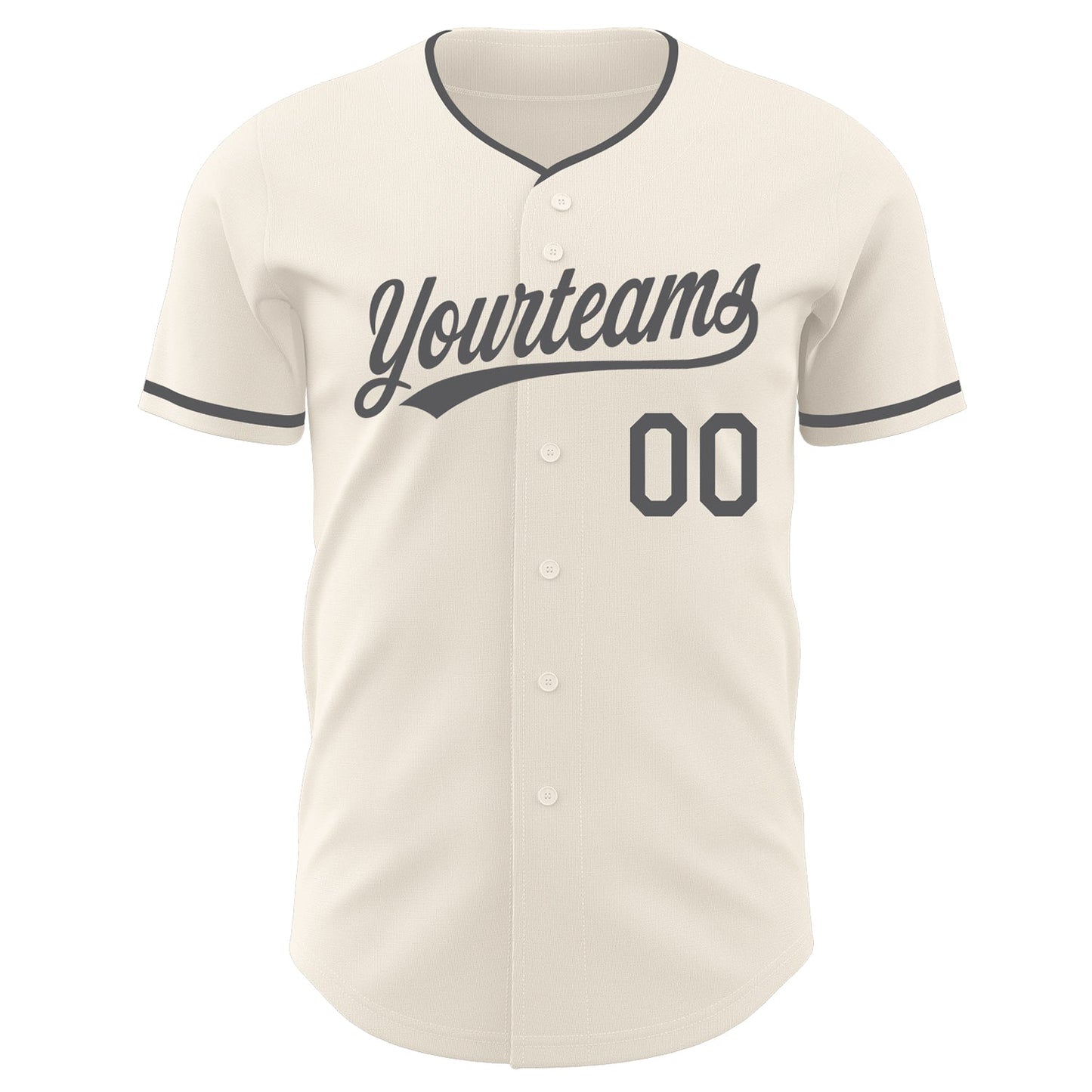 Custom Cream-Steel Gray Authentic Baseball Jersey