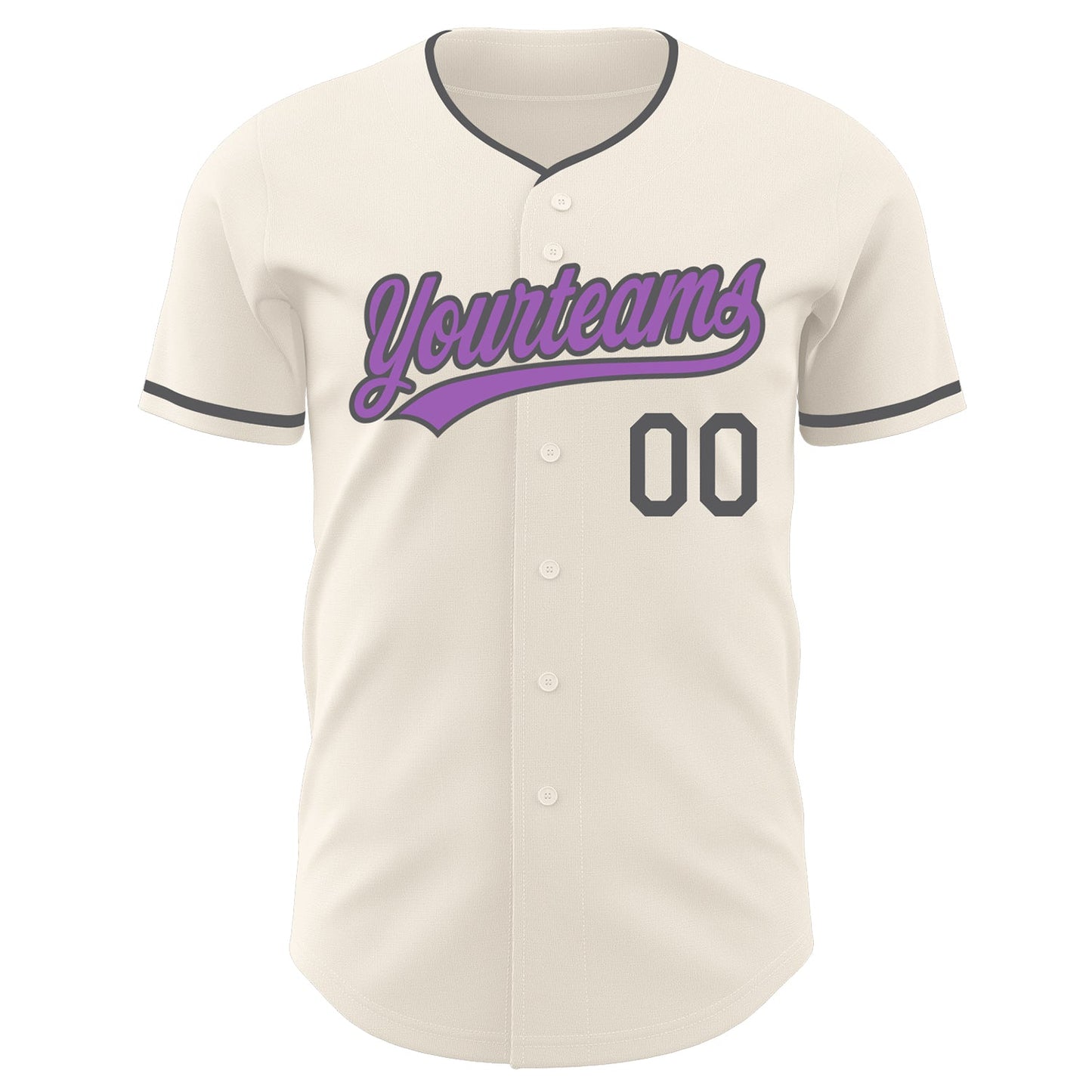 Custom Cream Medium Purple-Steel Gray Authentic Baseball Jersey
