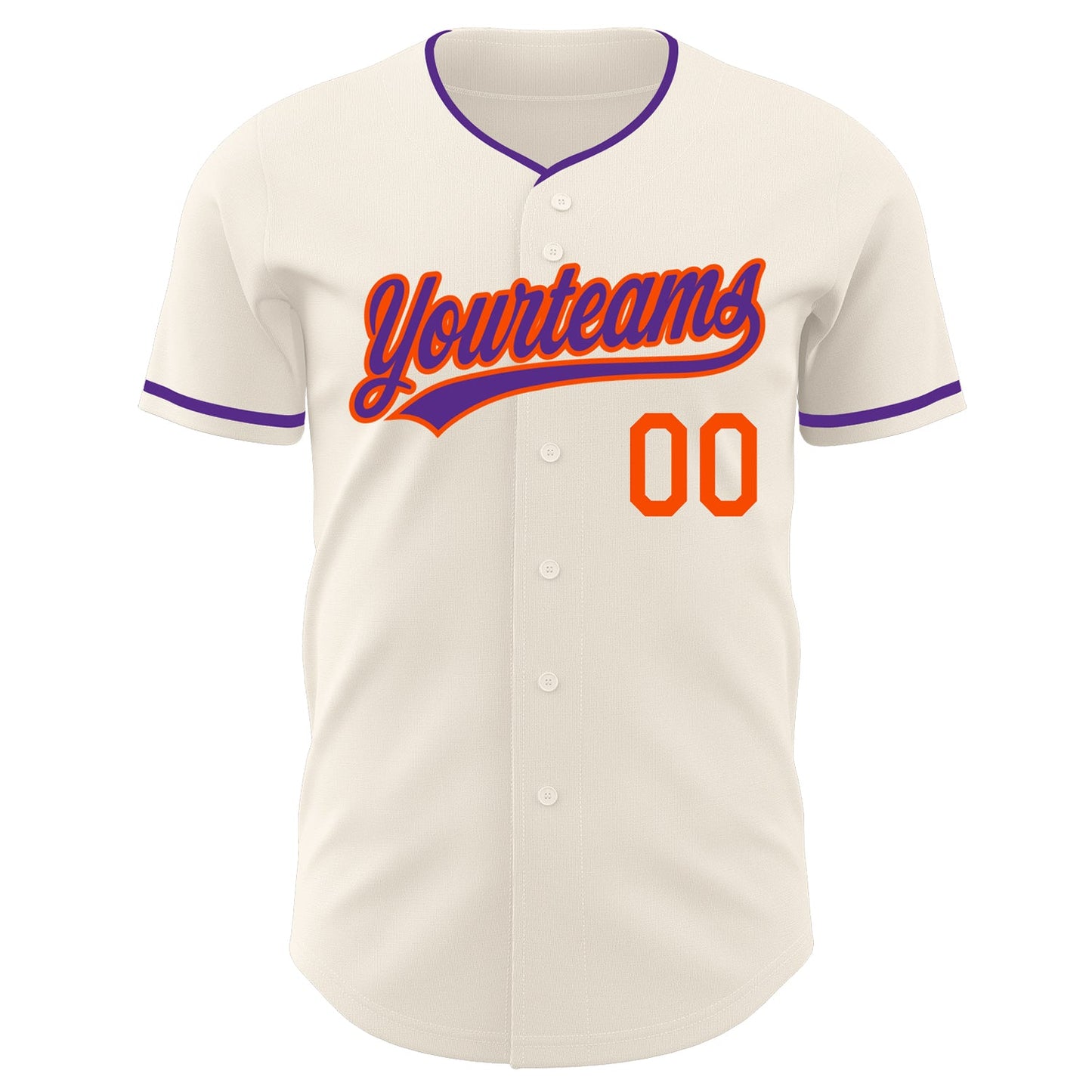 Custom Cream Purple-Orange Authentic Baseball Jersey