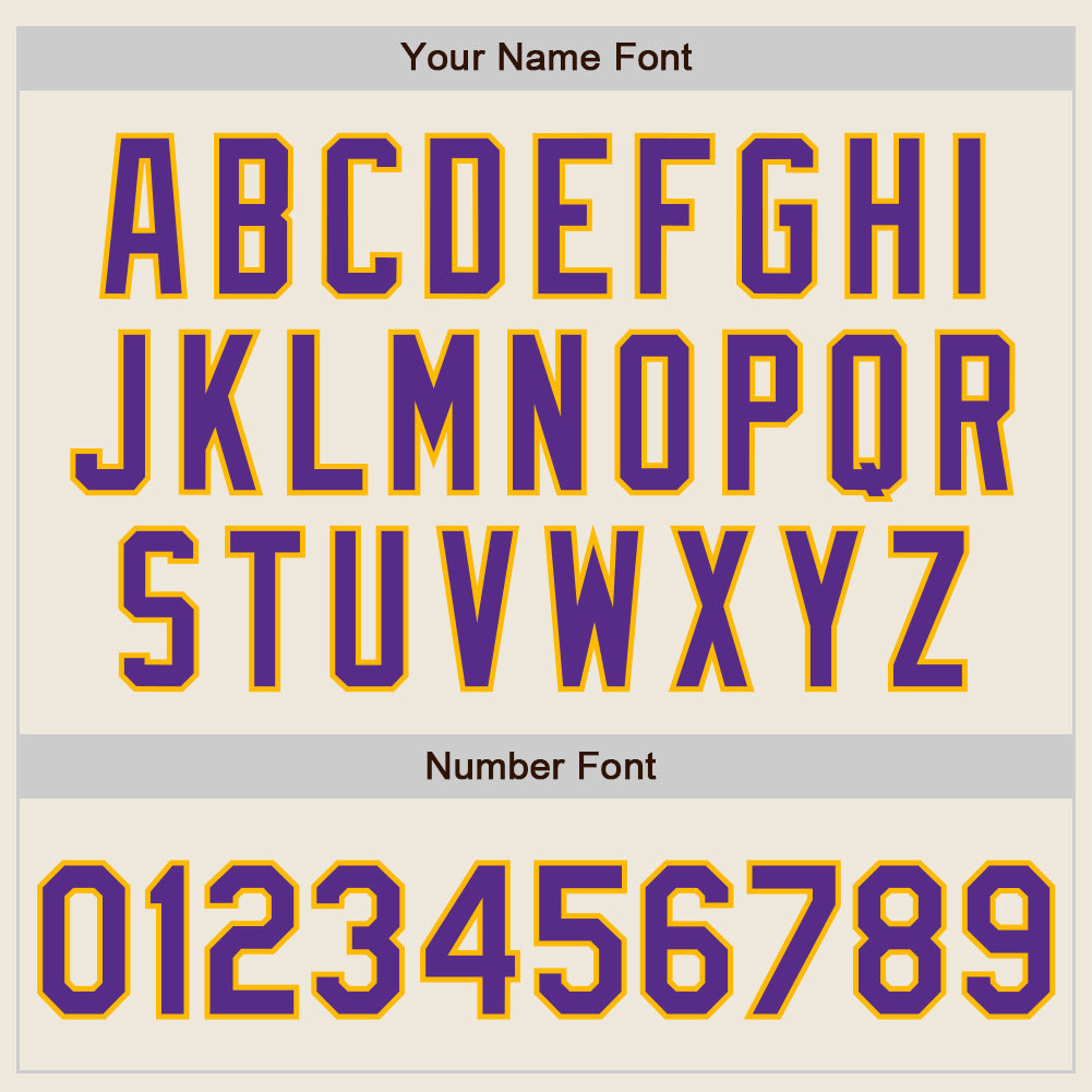 Custom Cream Purple-Gold Authentic Baseball Jersey