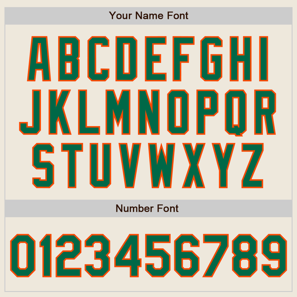 Custom Cream Kelly Green-Orange Authentic Baseball Jersey