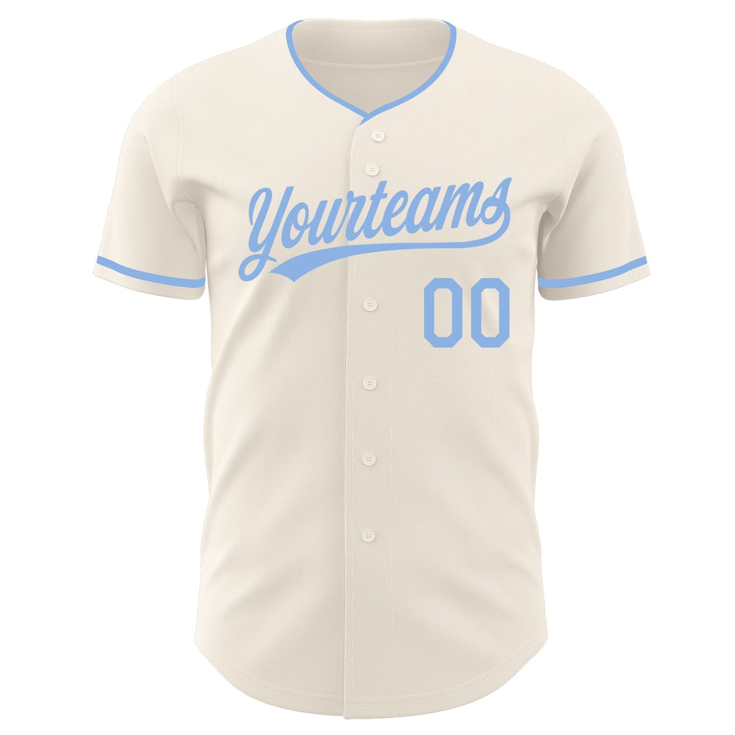 Custom Cream-Light Blue Authentic Baseball Jersey