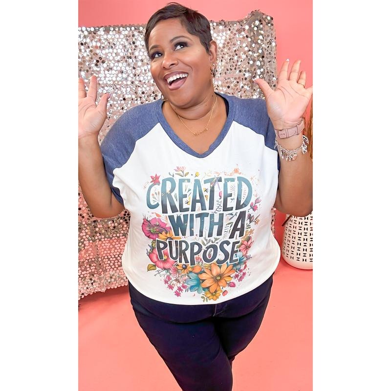 Created with a Purpose V-Neck T-Shirts, Hoodie, Sweatshirt | WearSparks.com