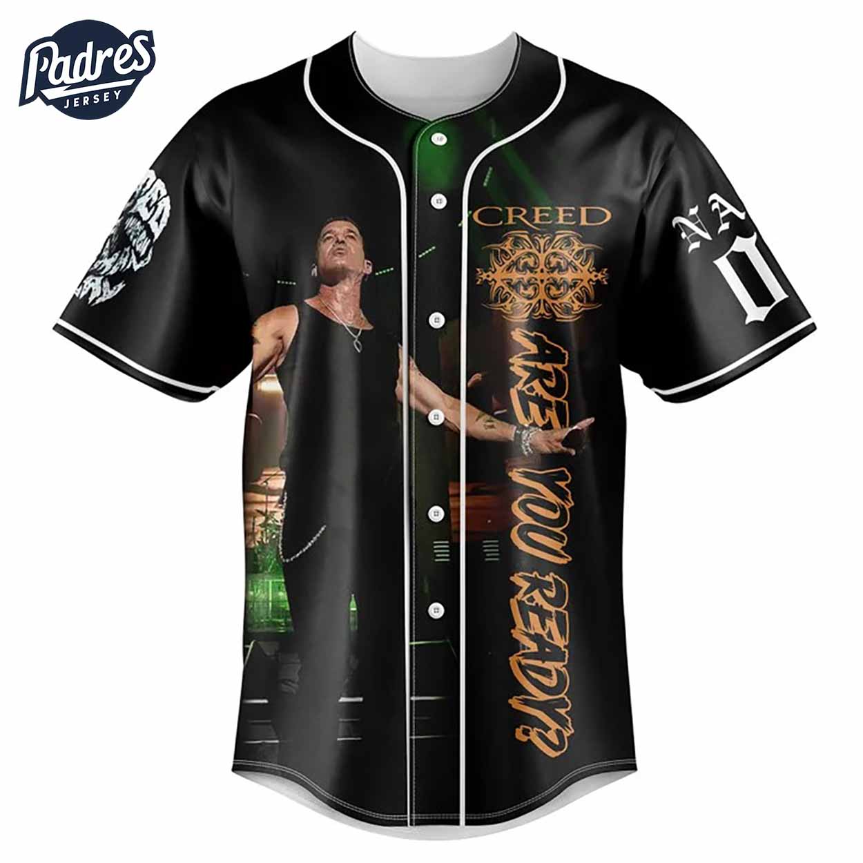 Creed Are You Ready Tour Baseball Jersey Outfit - Music Merch - Padres Jersey Oasis: Elevate Your Baseball... (Image 3)