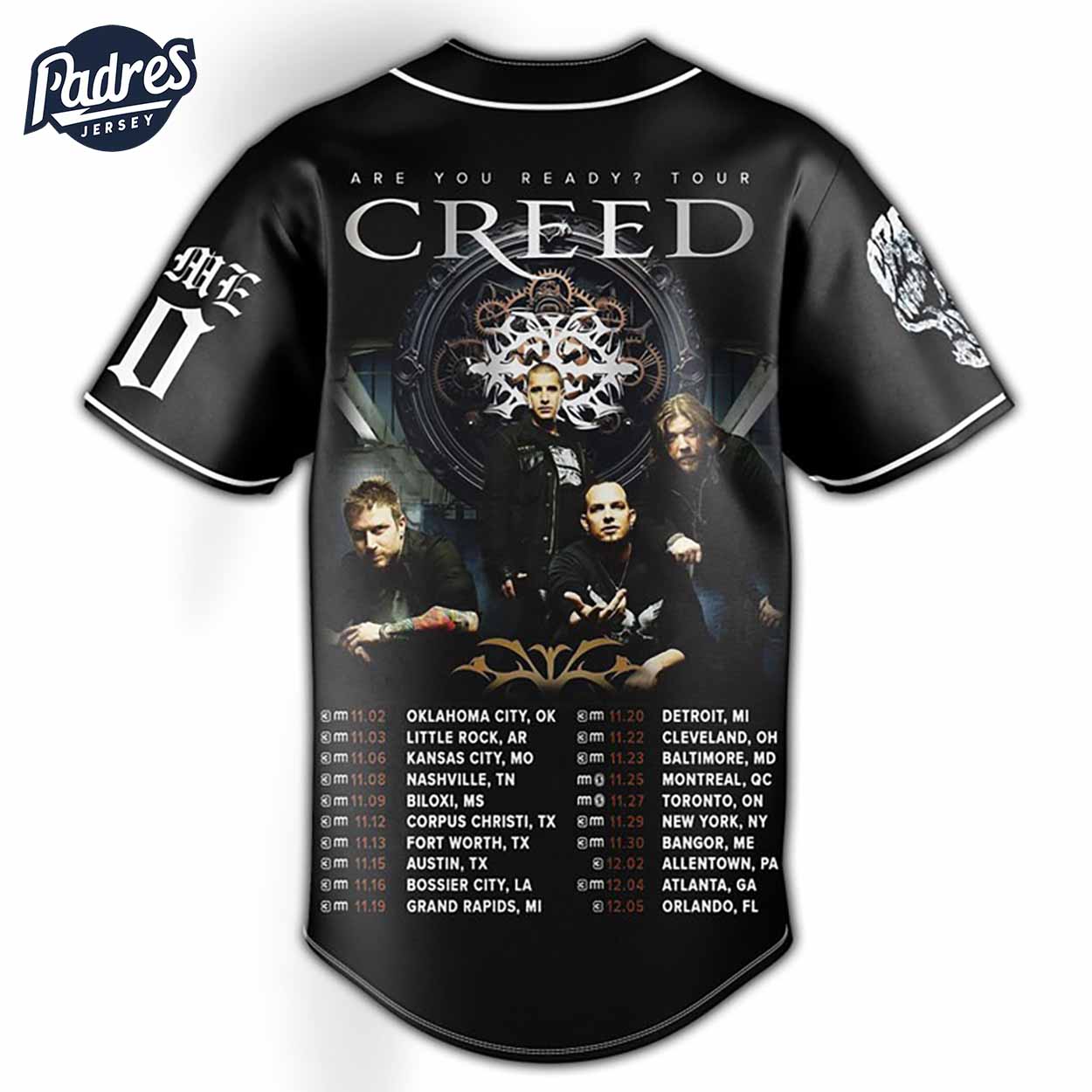 Creed Are You Ready Tour Baseball Jersey Outfit - Music Merch - Padres Jersey Oasis: Elevate Your Baseball... (Image 4)