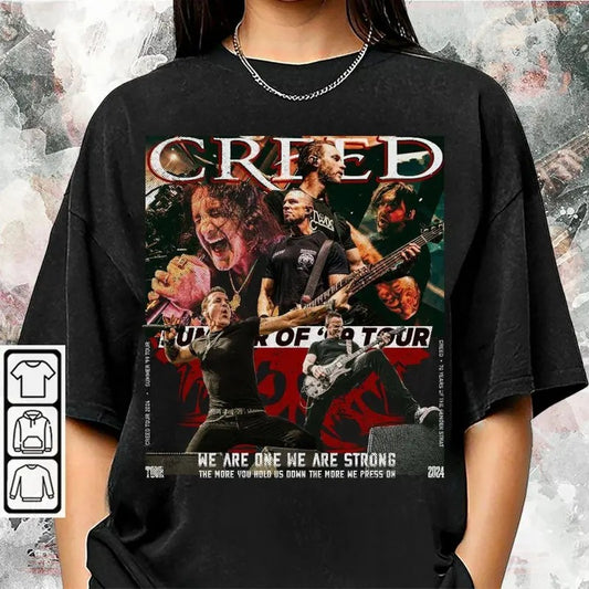 Creed Band 2024 Tour Summer Of 99 Tour Shirt, Creed Rock Band 90s Concerts Music Unisex Shirt, Music Tour 2024, Creed...