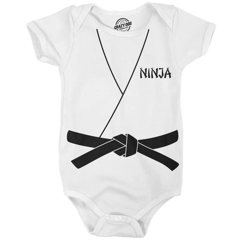 Creeper Ninja Baby Bodysuit Funny Karate Costume Jumper Funny Baby Onesies Halloween Onesie for Baby Funny Ninja Onesie...