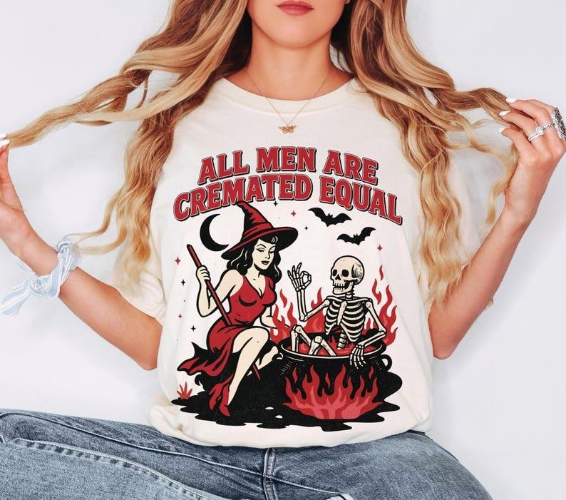 Cremated Men Shirt, Feminist Halloween Sublimation, Funny Woman Halloween, Retro Spooky Shirt Hoodie, Sweatshirt