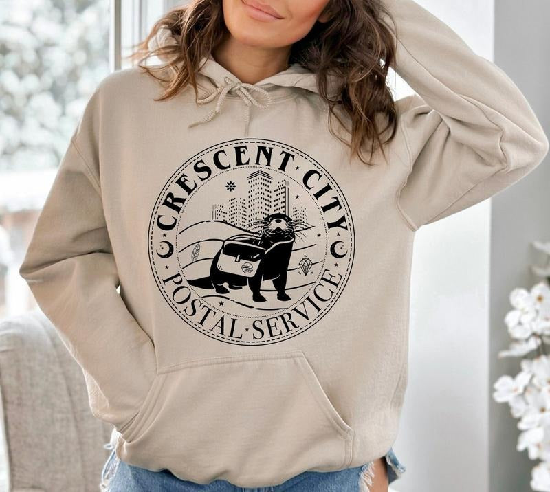 Crescent City Postal Service Hoodie, House of Earth and Blood Shirt, Crescent City Otter Sweatshirt, SJ Maas Crescent...