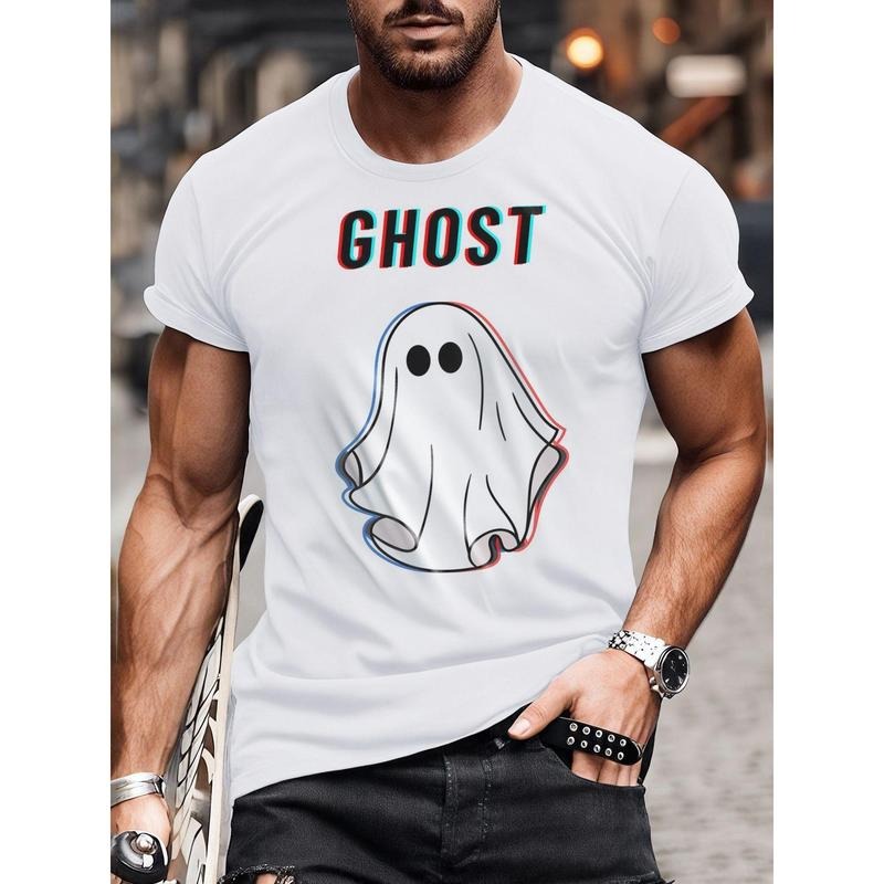 Crew neck T-shirt, simple fashion, ghost, men's short sleeve top Made in USA Hoodie, Sweatshirt | WearSparks.com