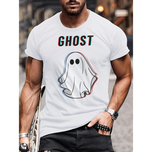 Crew neck T-shirt, simple fashion, ghost, men's short sleeve top Made in USA Hoodie, Sweatshirt | WearSparks.com