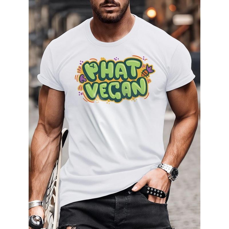 Crew-neck T-shirt, simple fashion, vegetarian, men's short-sleeved top Made in USA Hoodie, Sweatshirt | WearSparks.com