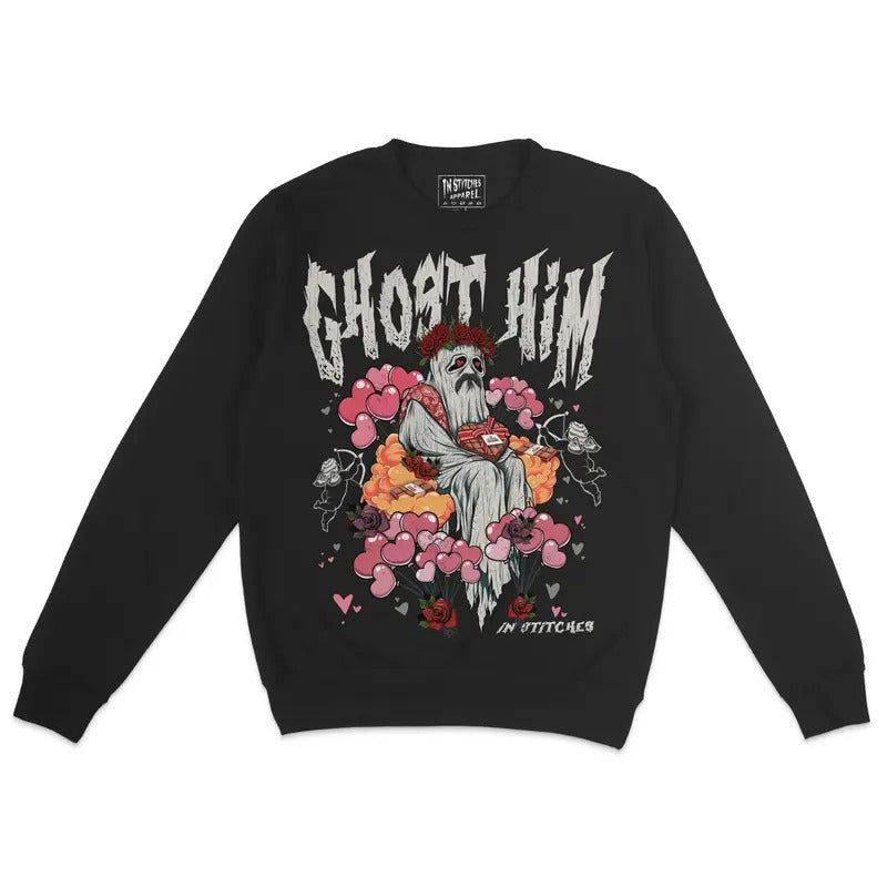 Crewneck Sweatshirt - Ghost Him for Valentines Day, Unisex, Sweater T-Shirts, Hoodie | WearSparks.com